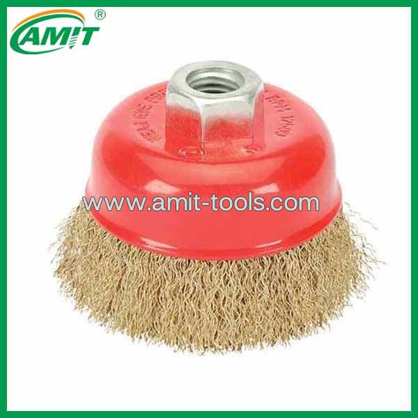 Crimped Brass Coated Steel Wire Bowl Brush