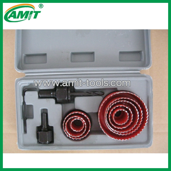 11pcs Red-Painted carbon steel hole saw set